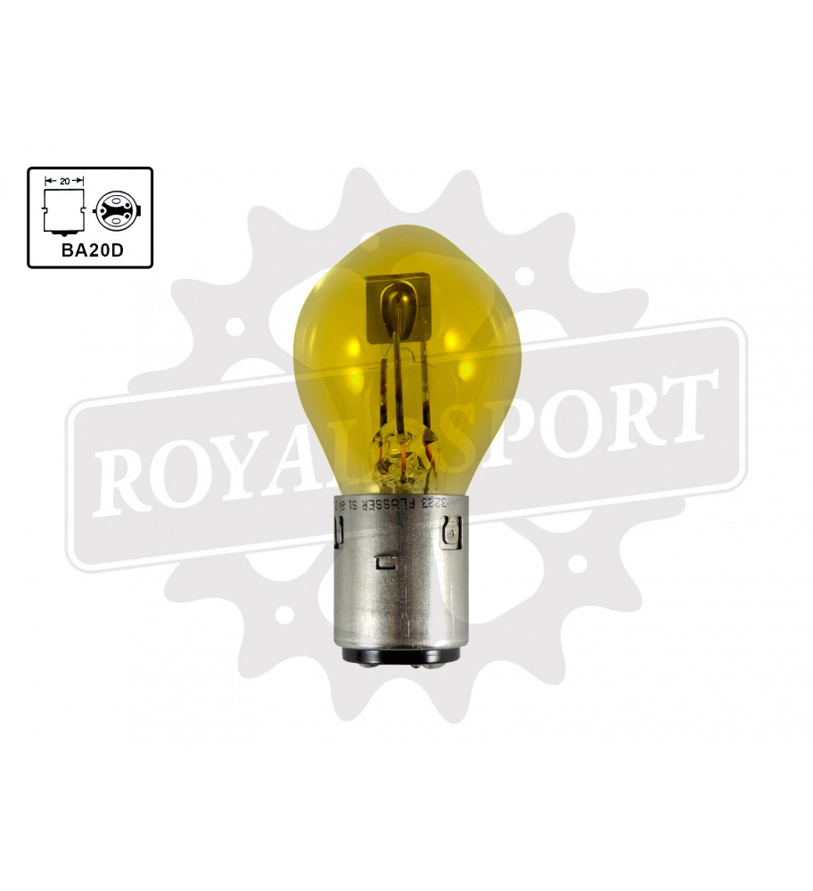 Ampoule de phare BA21D 12V 35/35W jaune - pièce équipement